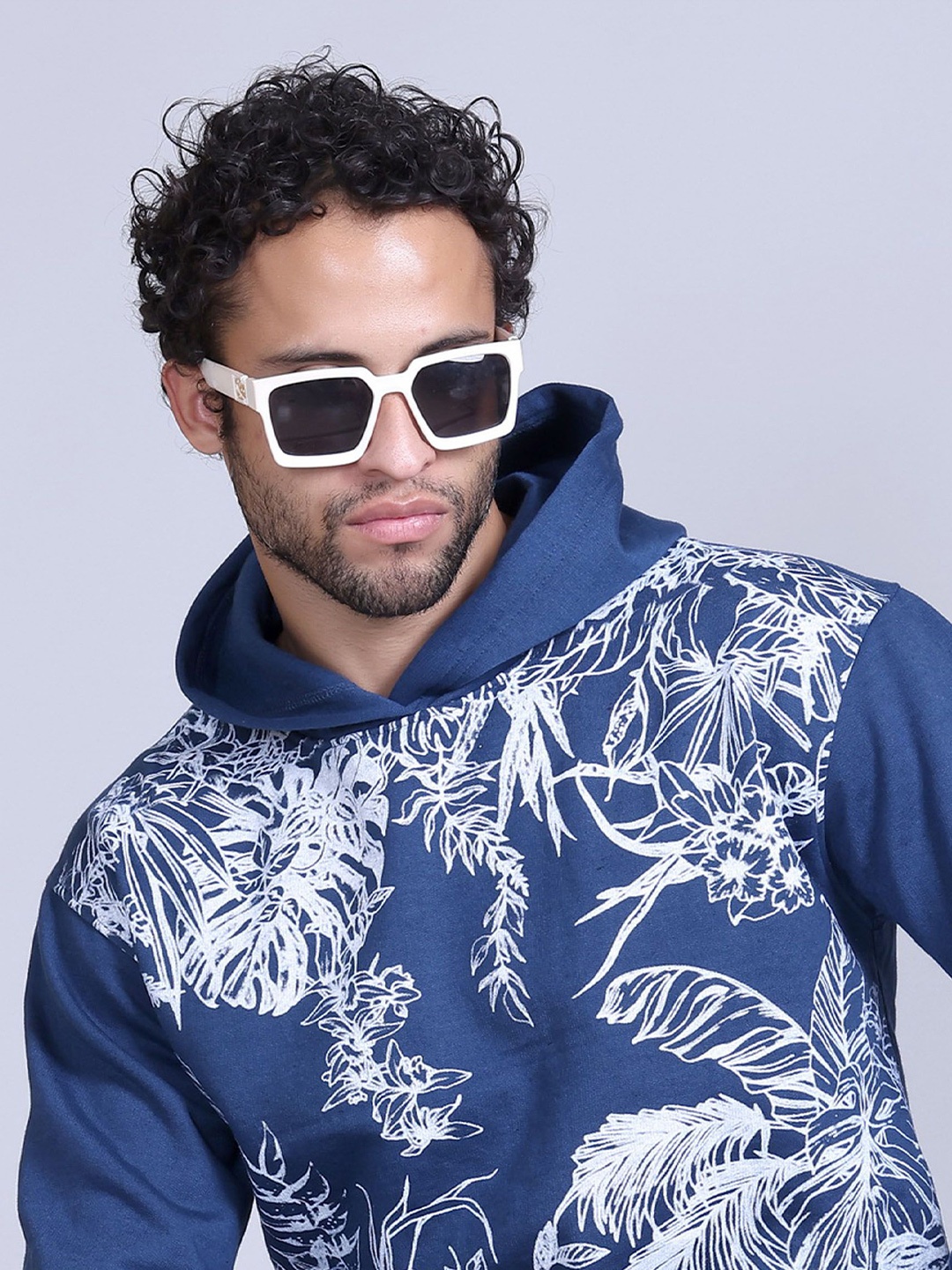 

Obaan Men Printed Pullover Sweatshirt, Blue