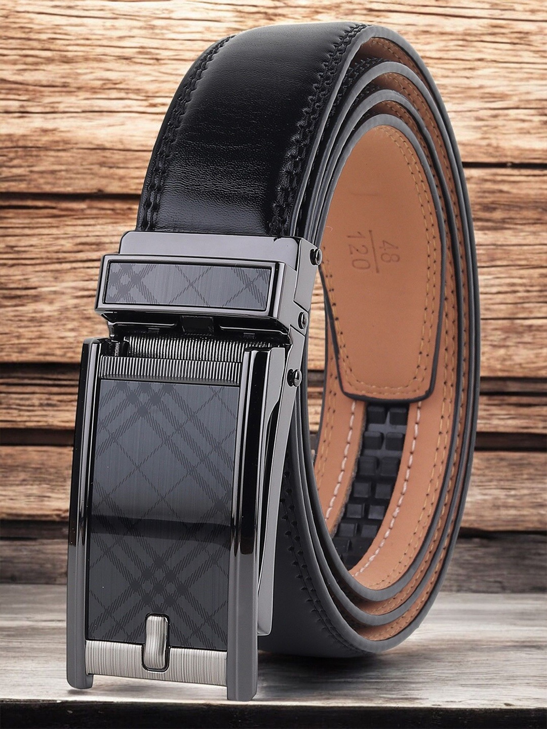 

ZORO Men PU Solid Belt, Black