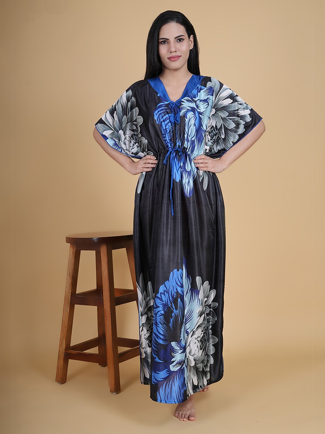 

Noty Printed Kaftan Nightdress, Blue