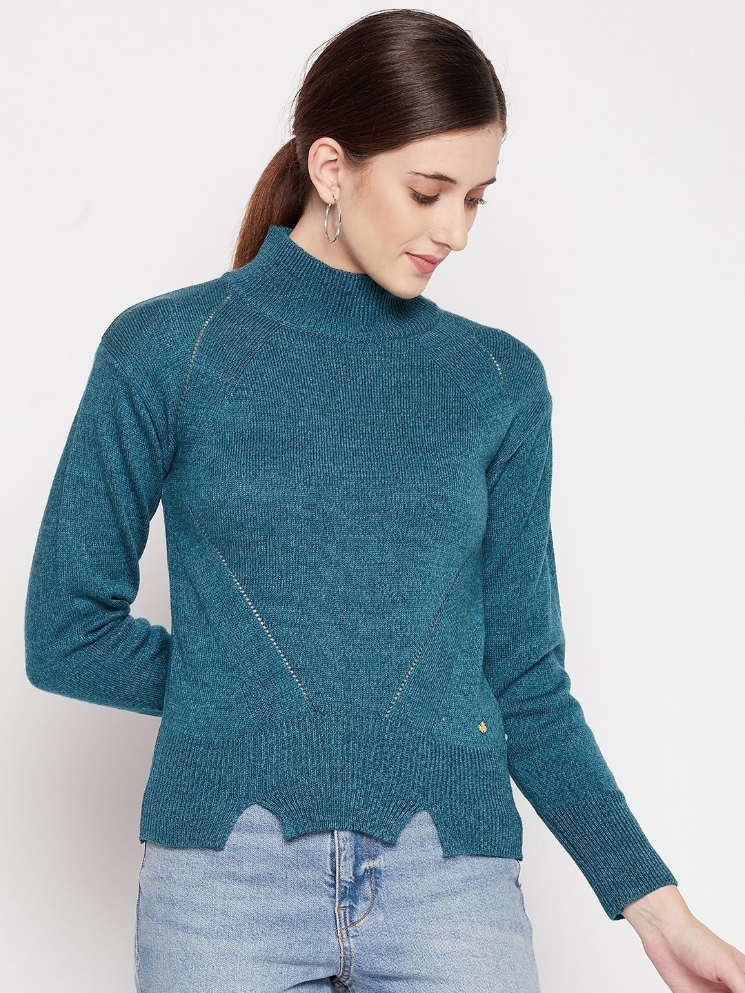 

Duke Women Long Sleeves Woollen Pullover, Blue