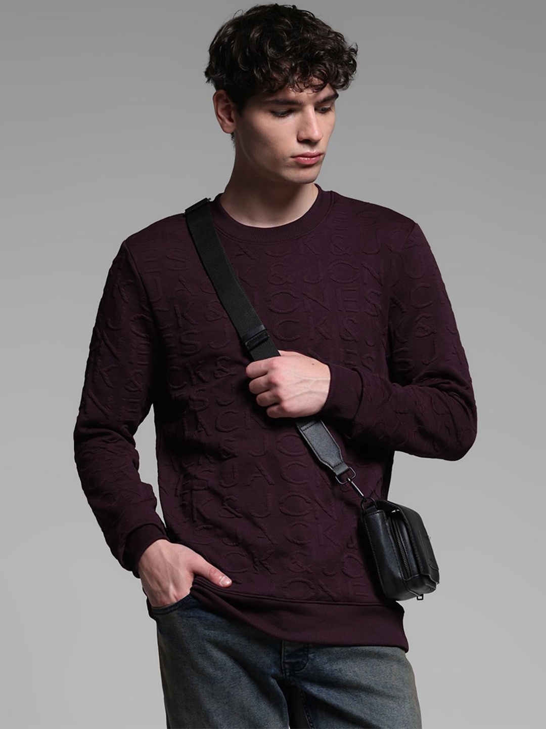 

Jack & Jones Men Printed Sweatshirt, Purple