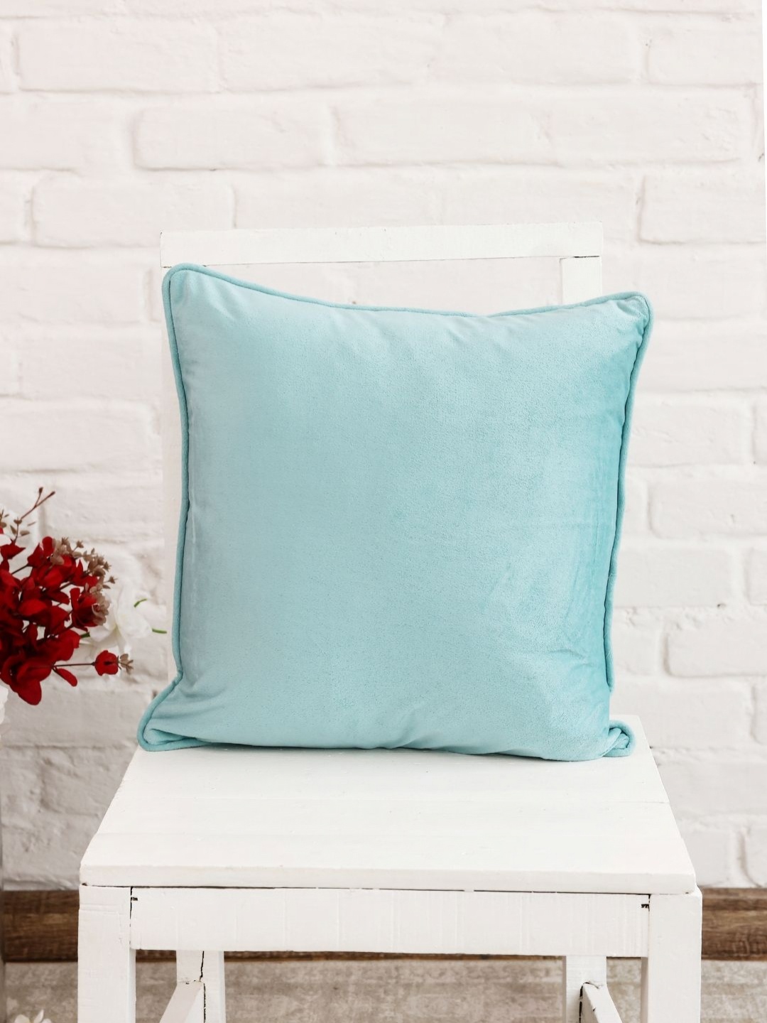 

Aura Blue Velvet Square Cushion Covers