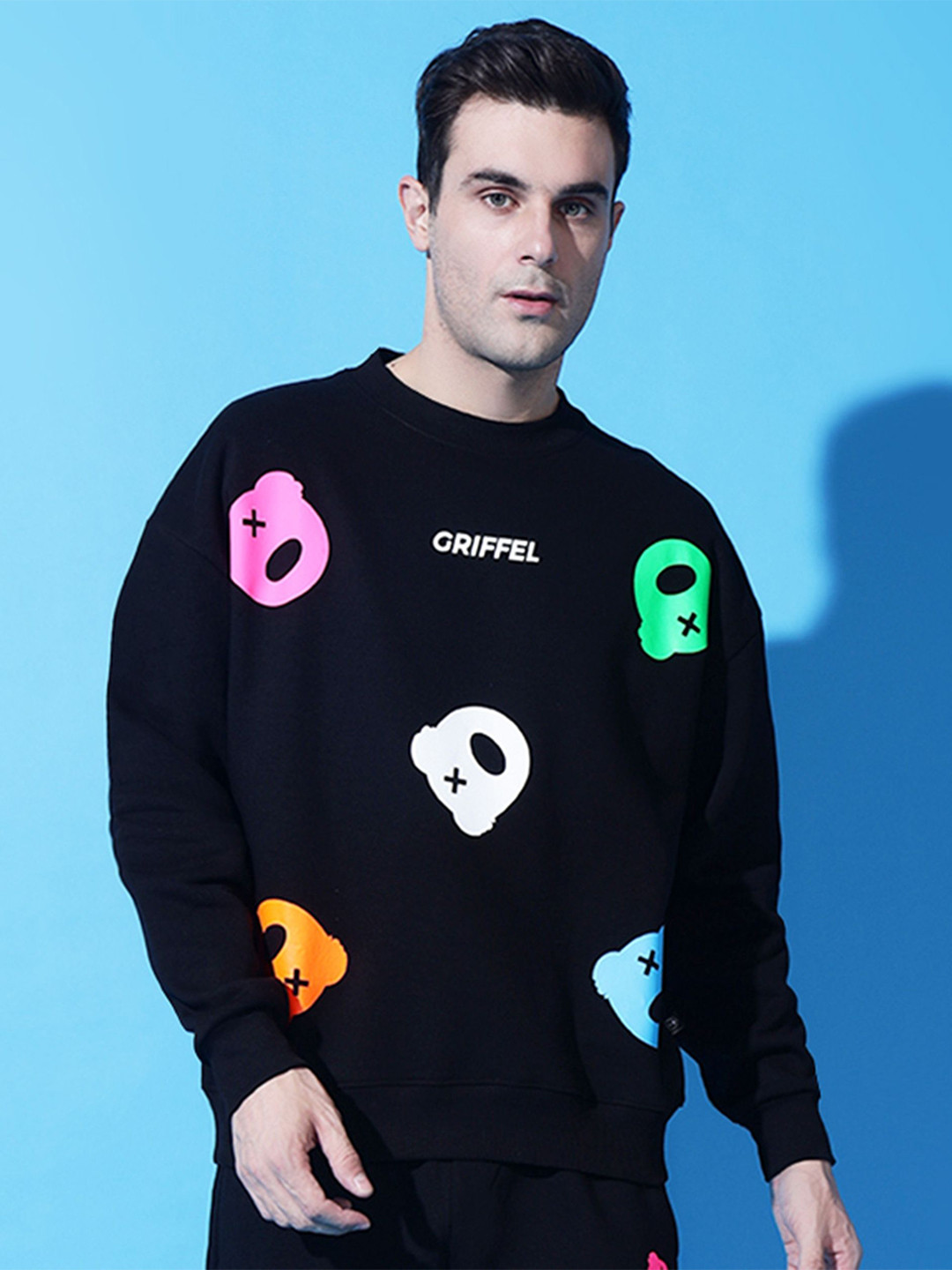 

GRIFFEL Men Printed Sweatshirt, Black
