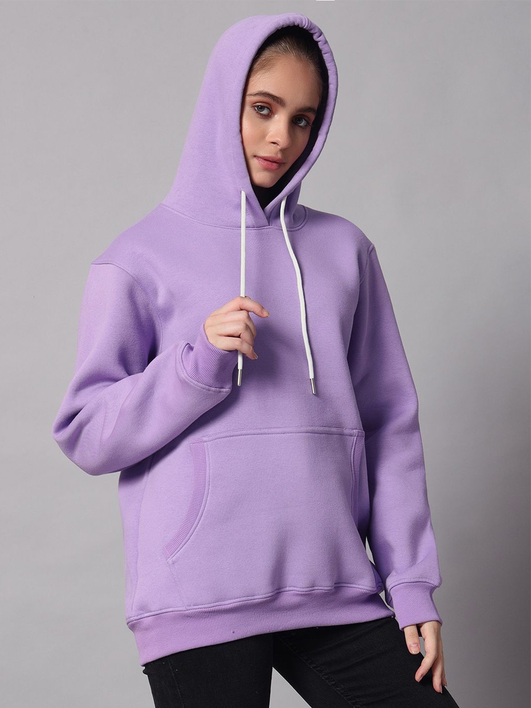 

Obaan Women Hooded Long Sleeves Pullover Sweatshirt, Lavender