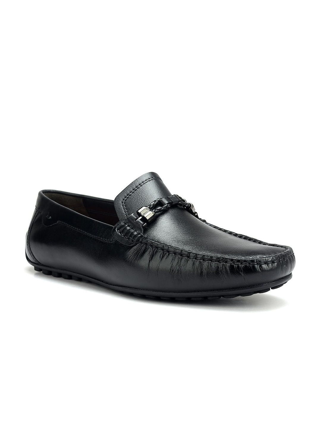 

ROSSO BRUNELLO Men Leather Formal Loafers, Black