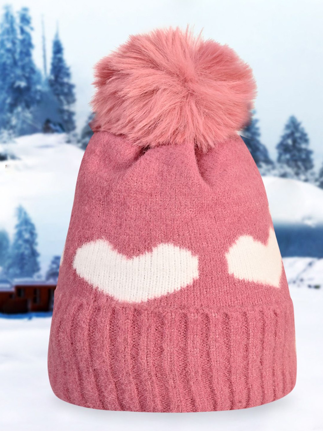 

LOOM LEGACY Women Beanie Cap For Cold Weather, Magenta