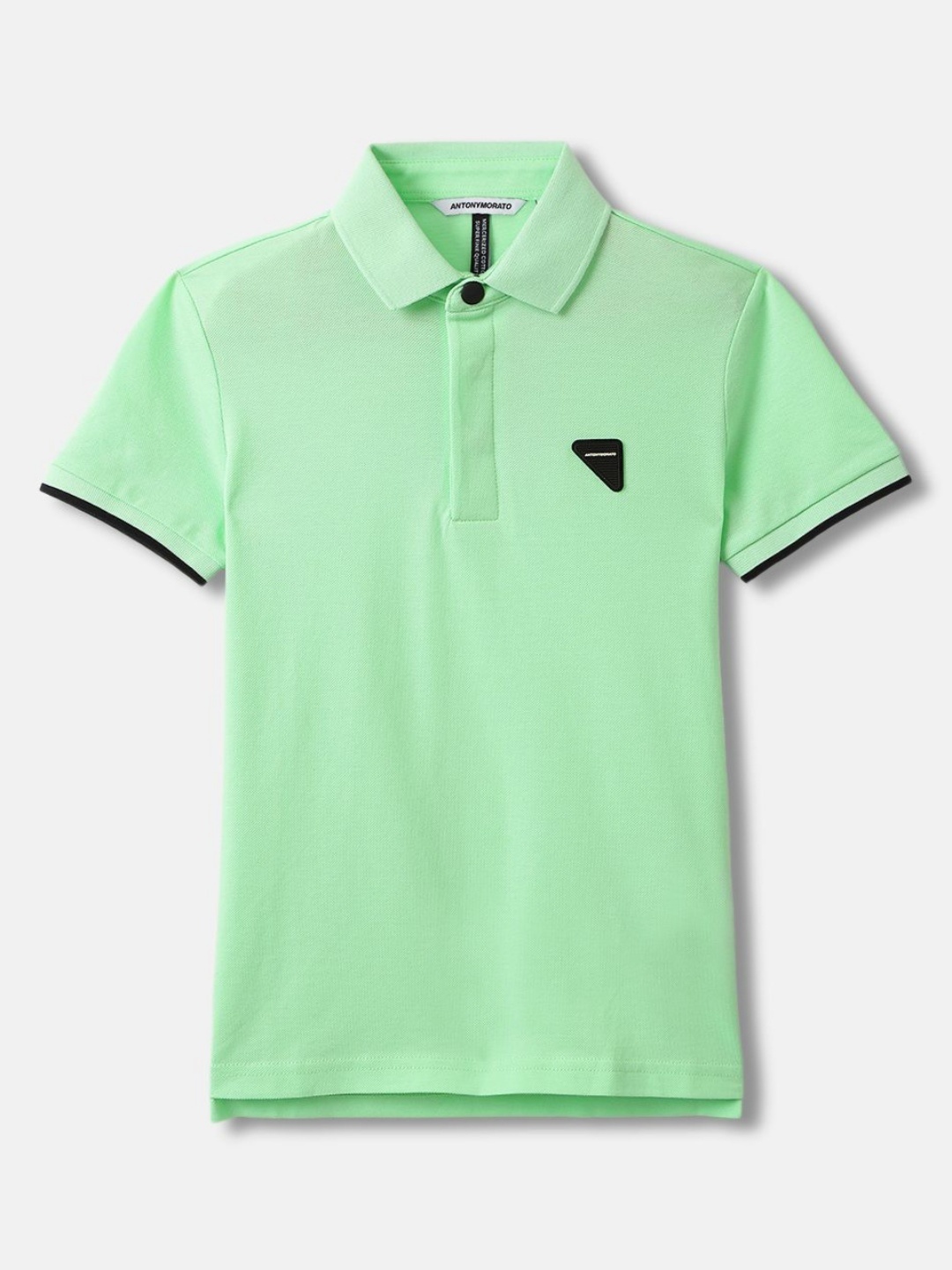 

Antony Morato Boys Solid Polo Collar Cotton T-shirt, Green