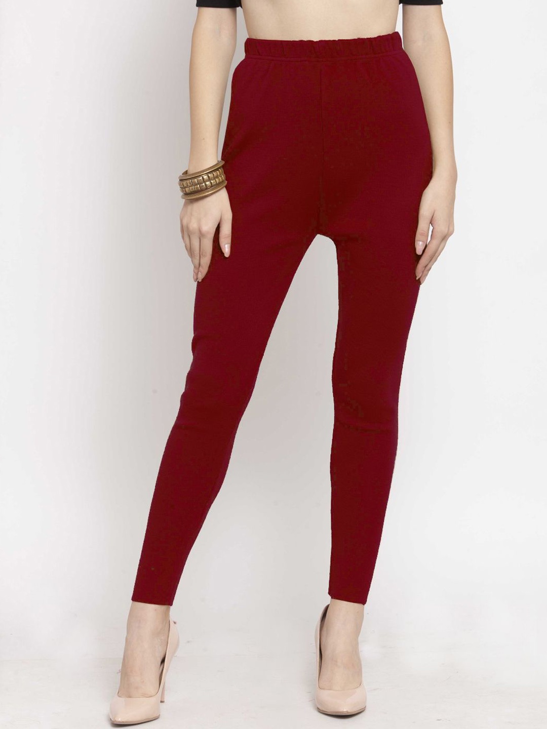 

Castle Lifestyle Women Slip-On Mid-Rise Ankle-Length Leggings, Maroon