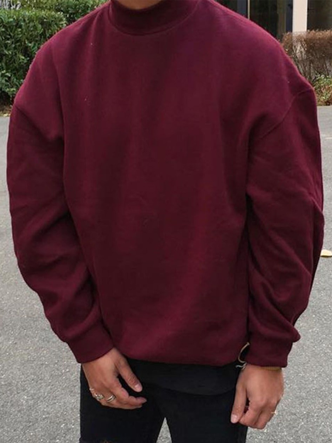 

StyleCast Men Round Neck Sweatshirt, Red