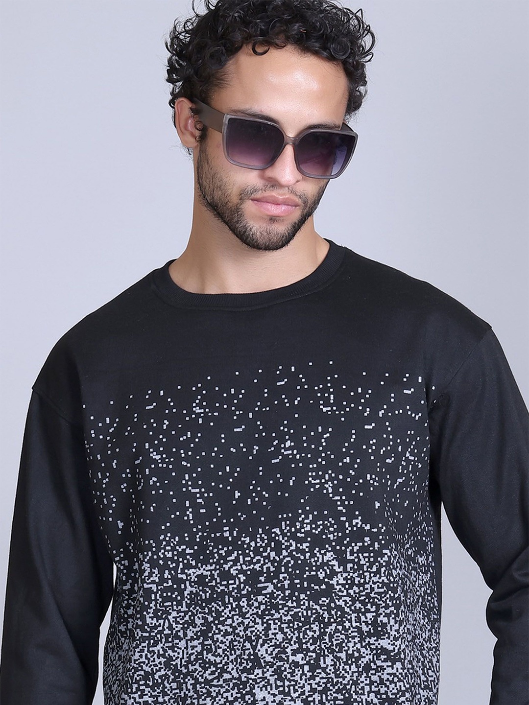 

Obaan Men Printed Sweatshirt, Black