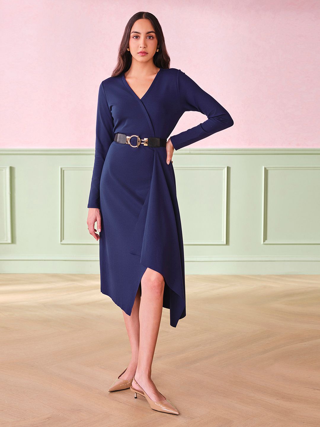 

AND Women Wrap Dress, Blue