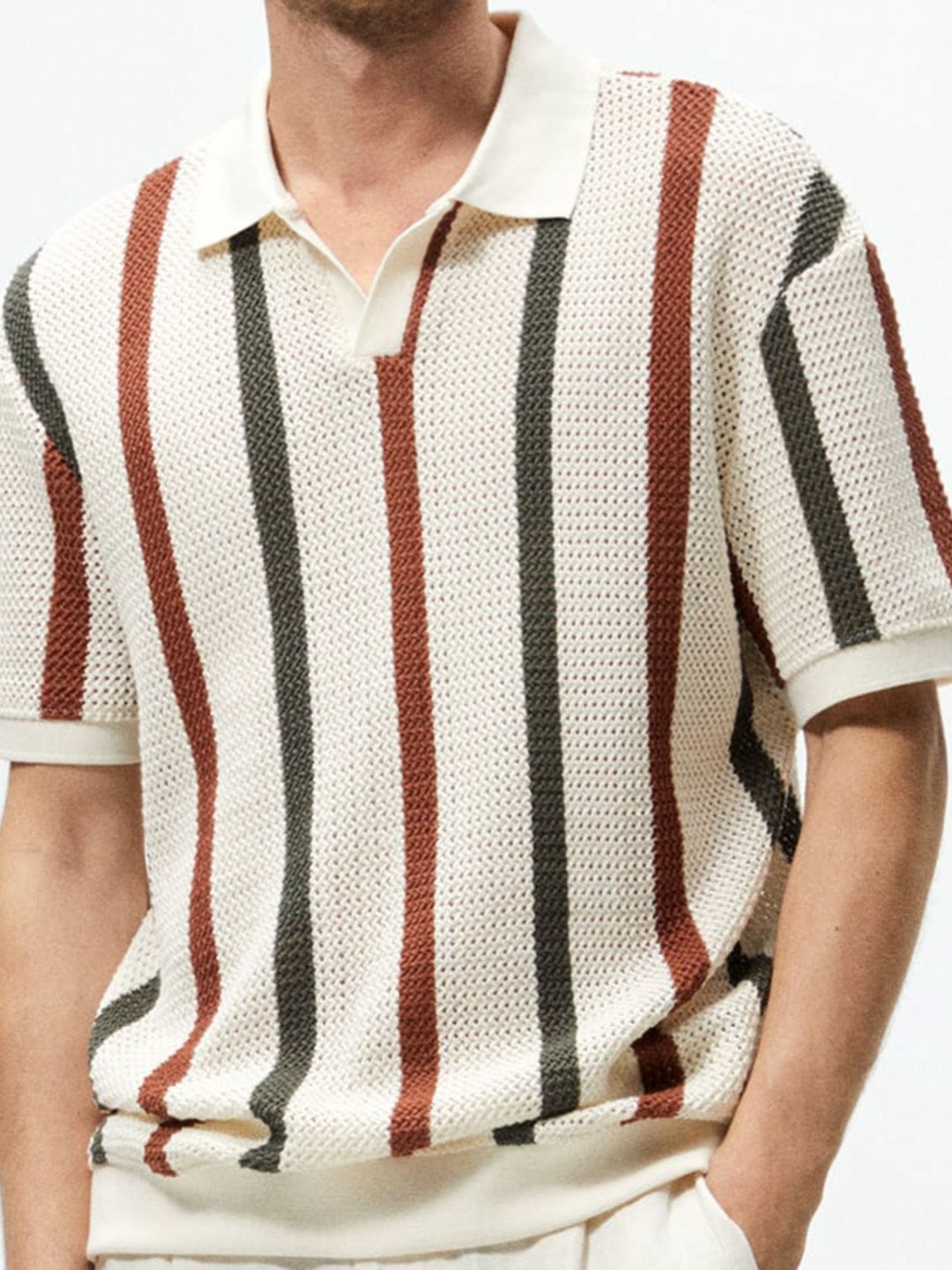 

StyleCast x Revolte Men Mandarin Collar T-shirt, Khaki