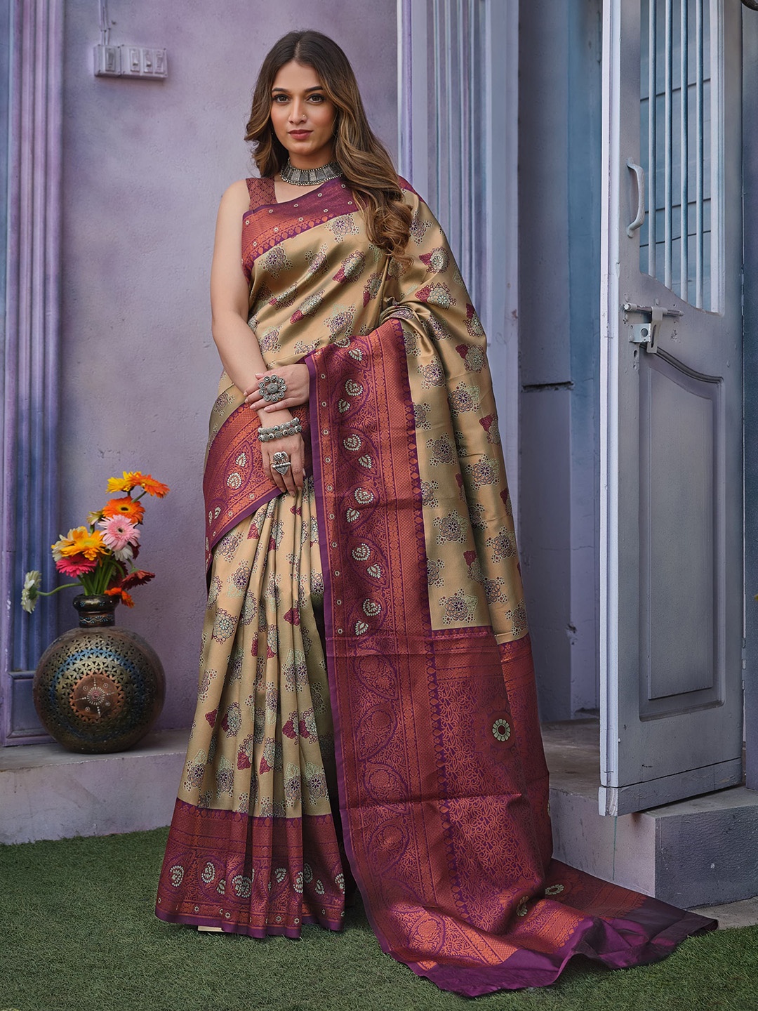 

Visit Wear Woven Design Zari Pure Silk Banarasi Saree, Cream