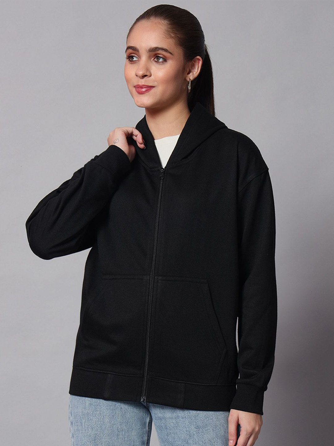 

Obaan Women Hooded Sweatshirt, Black