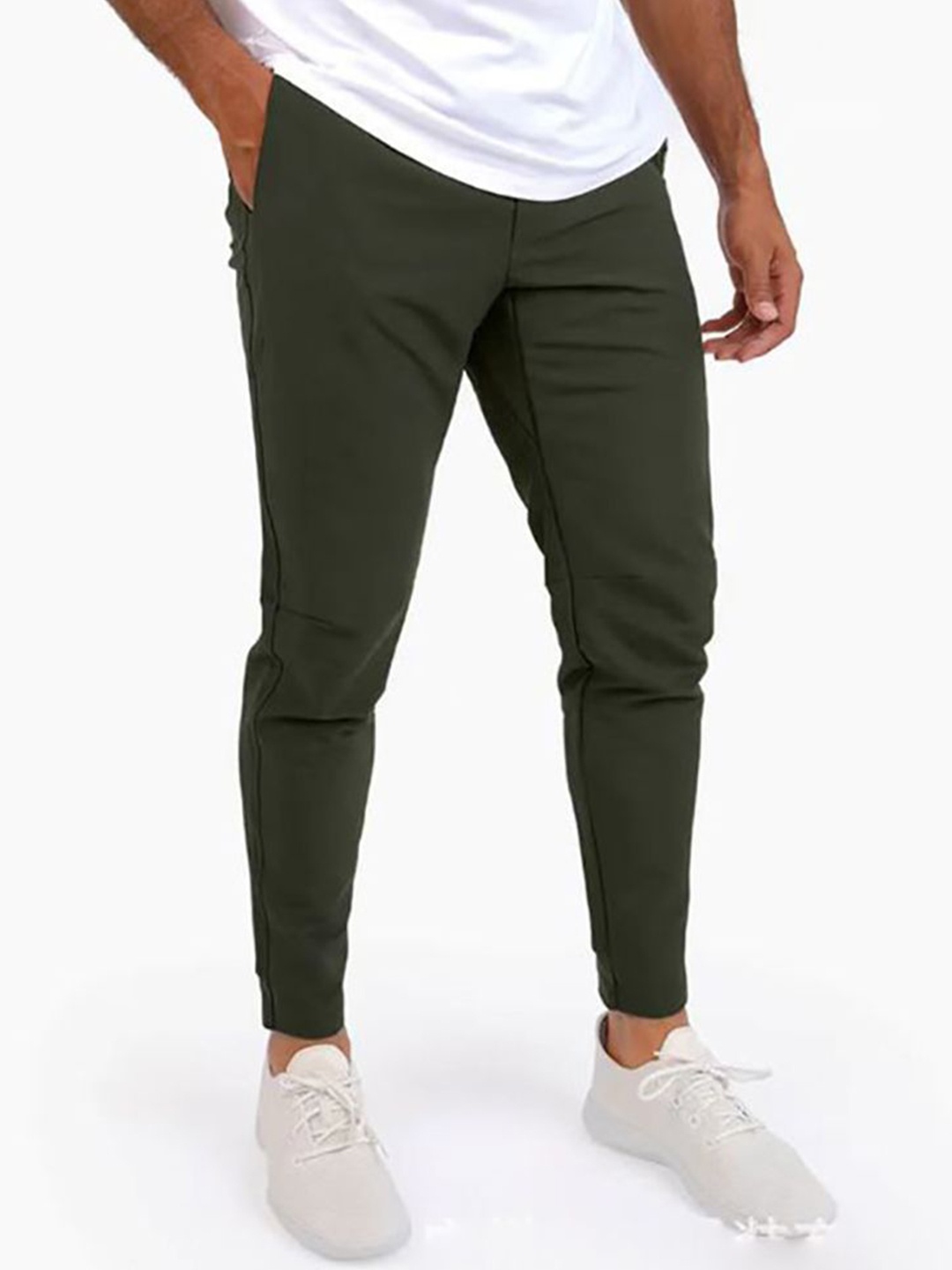 

StyleCast x Revolte Men Cotton Slim Fit Regular Trousers, Green