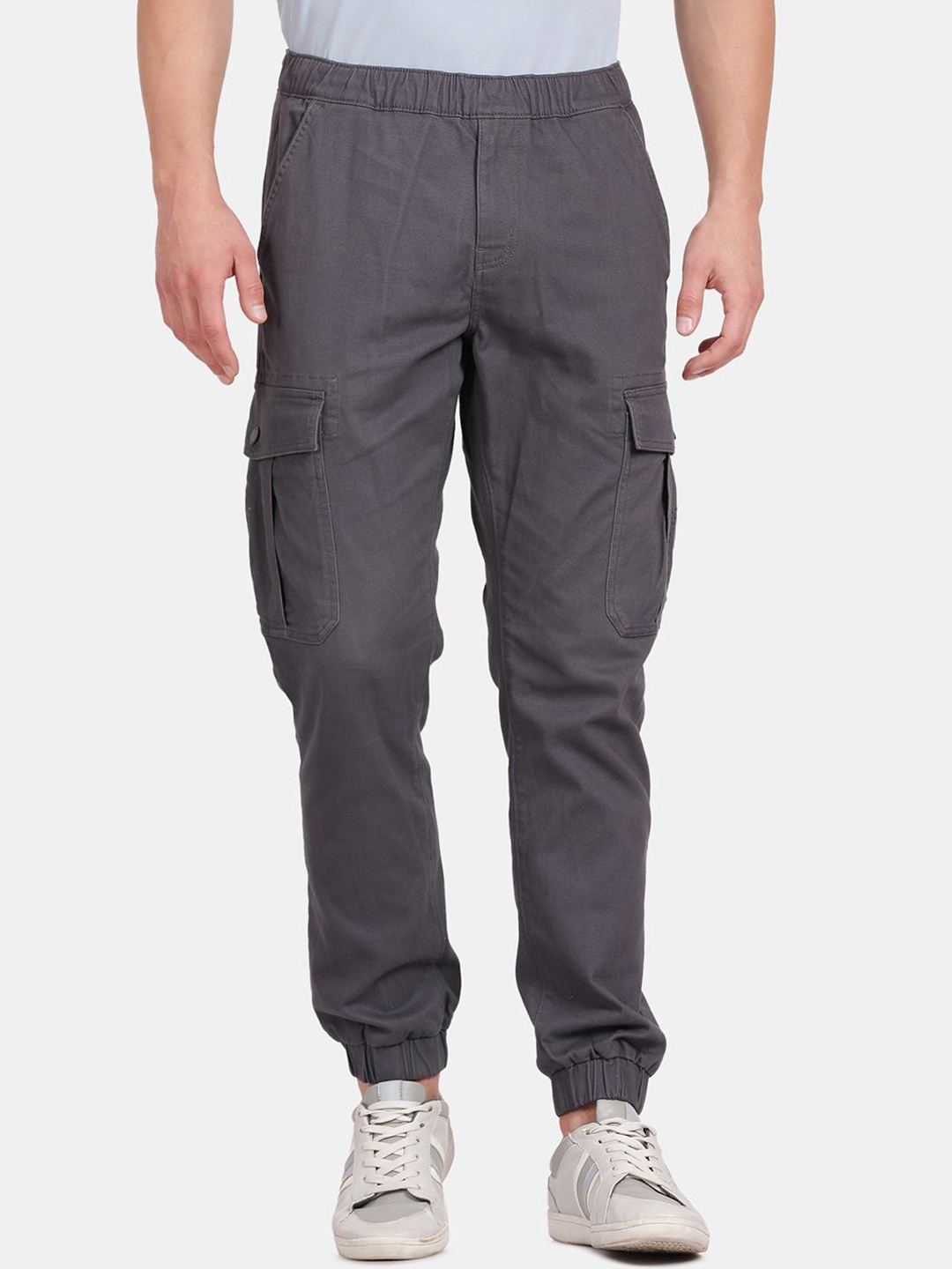 

t-base Men Mid-Rise Cargo Joggers, Grey