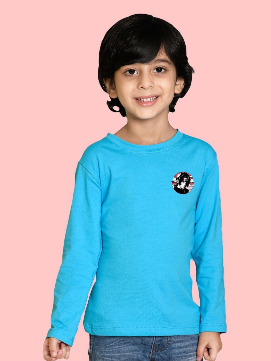 

NUSYL Boys Graphic Printed Round Neck Cotton T-shirt, Blue