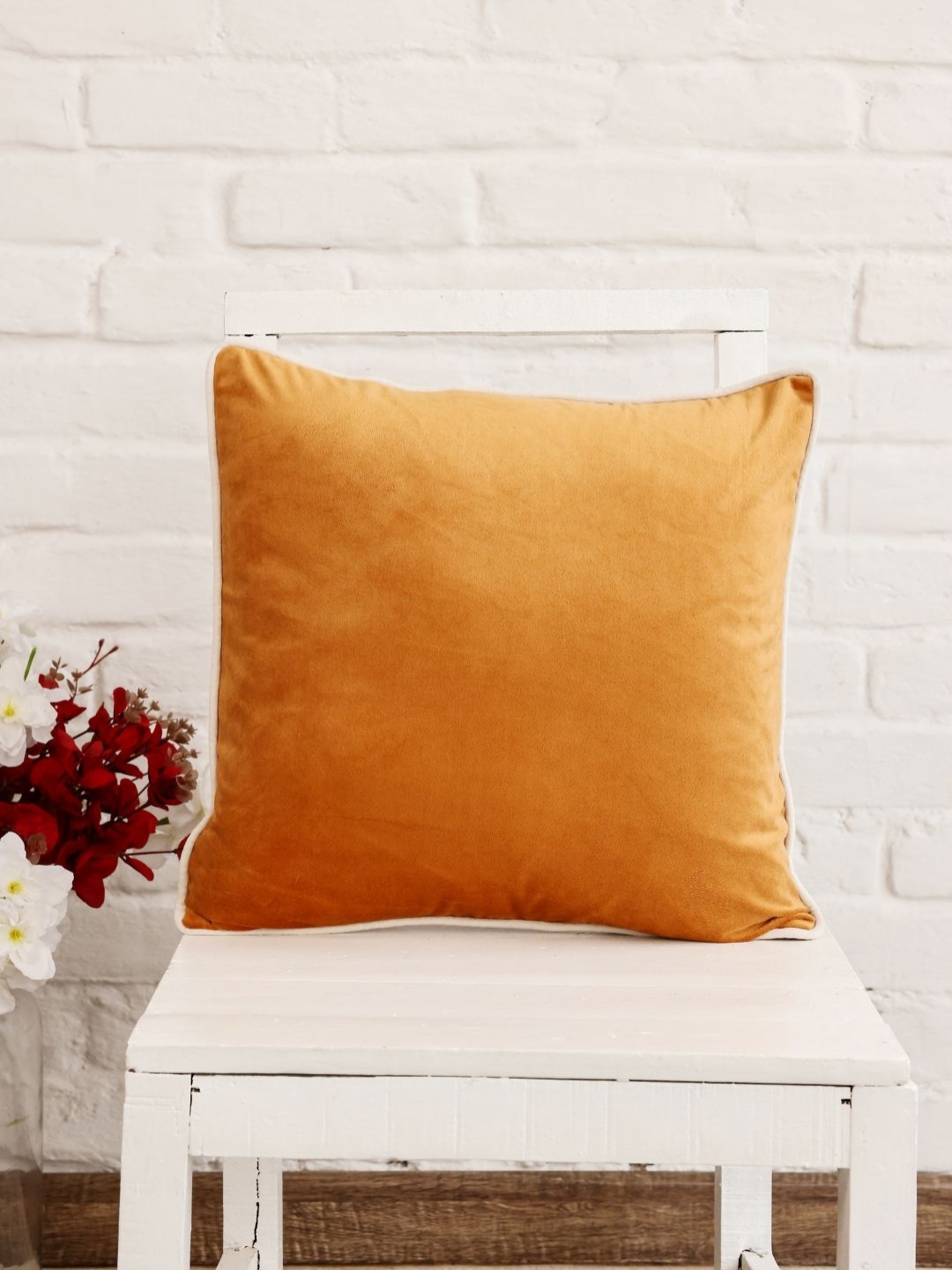 

Aura Orange Velvet Square Cushion Covers