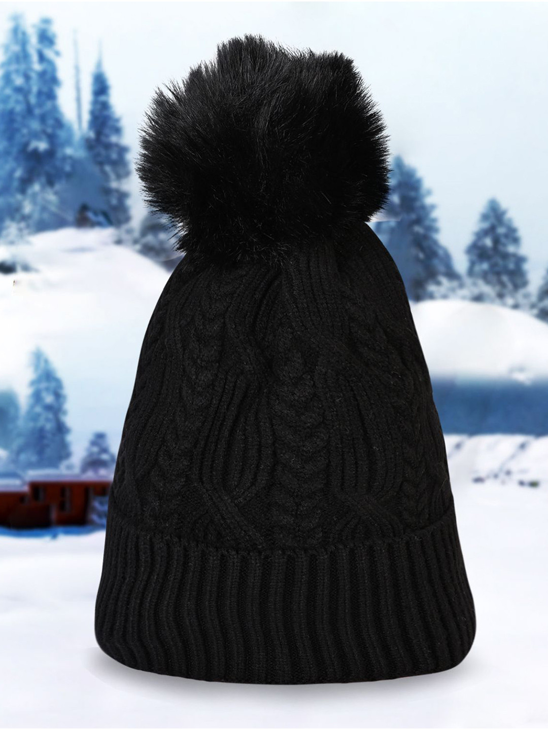 

LOOM LEGACY Women Beanie Cap For Cold Weather, Black