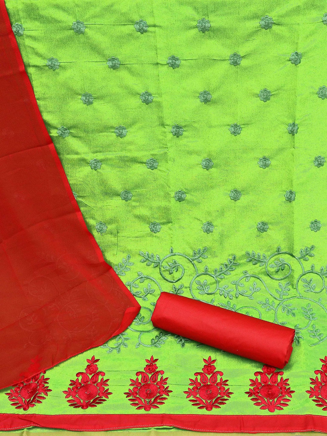 

Maroosh Embroidered Unstitched Dress Material, Green