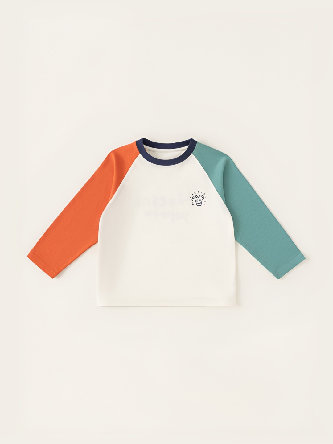 

LULU & SKY Boys Colourblocked Round Neck Cotton T-shirt, White