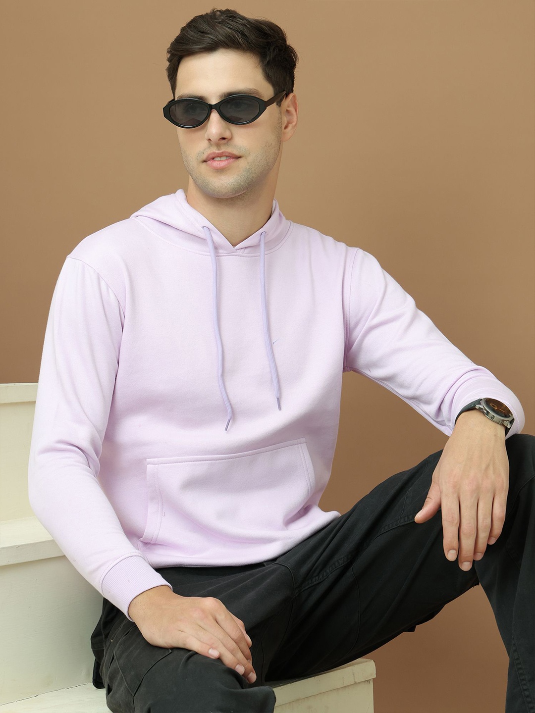 

VIMAL JONNEY Men Hooded Sweatshirt, Mauve