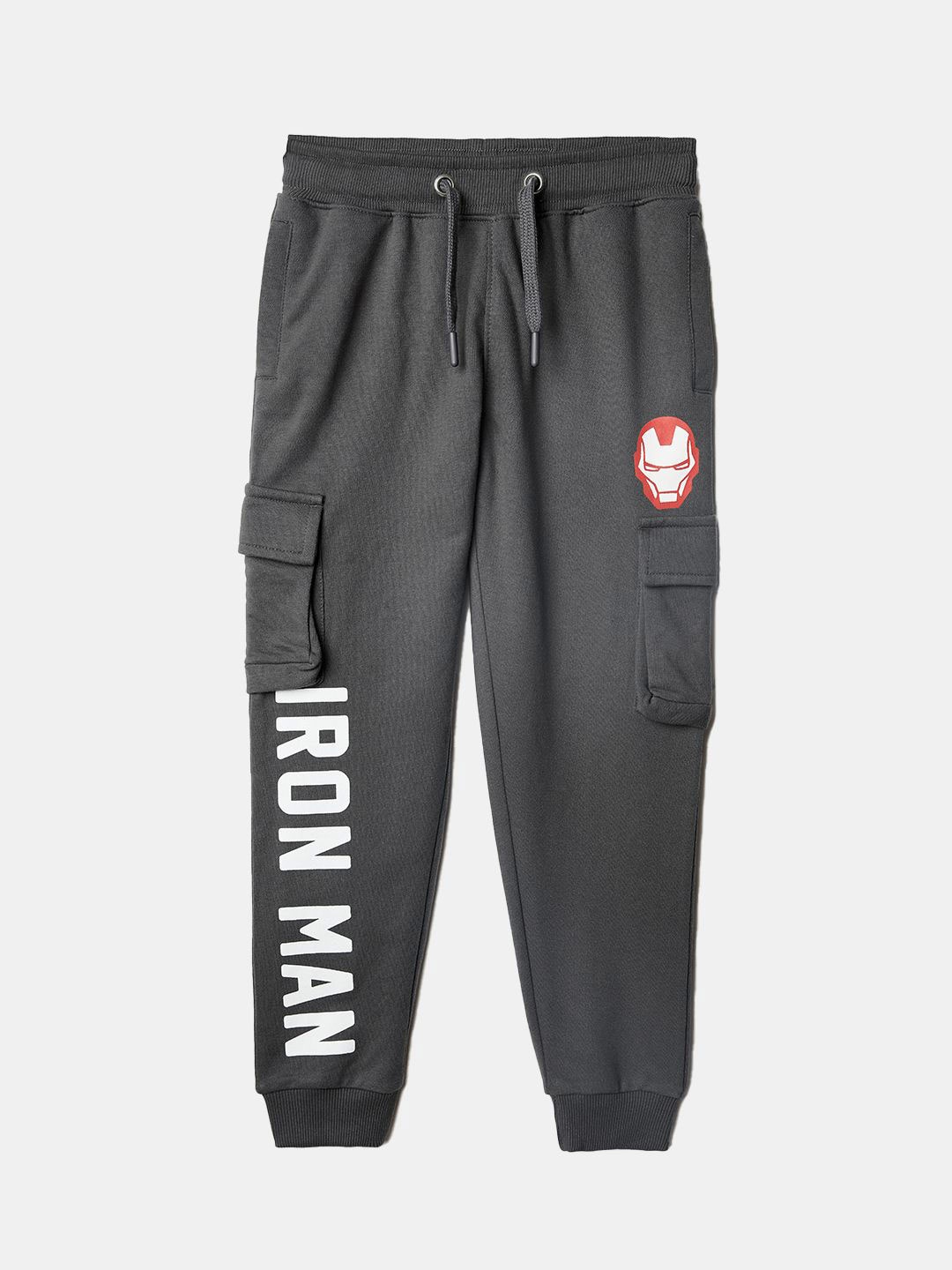 

The Souled Store Boys Mid-Rise Cotton Jogger Track Pants, Grey