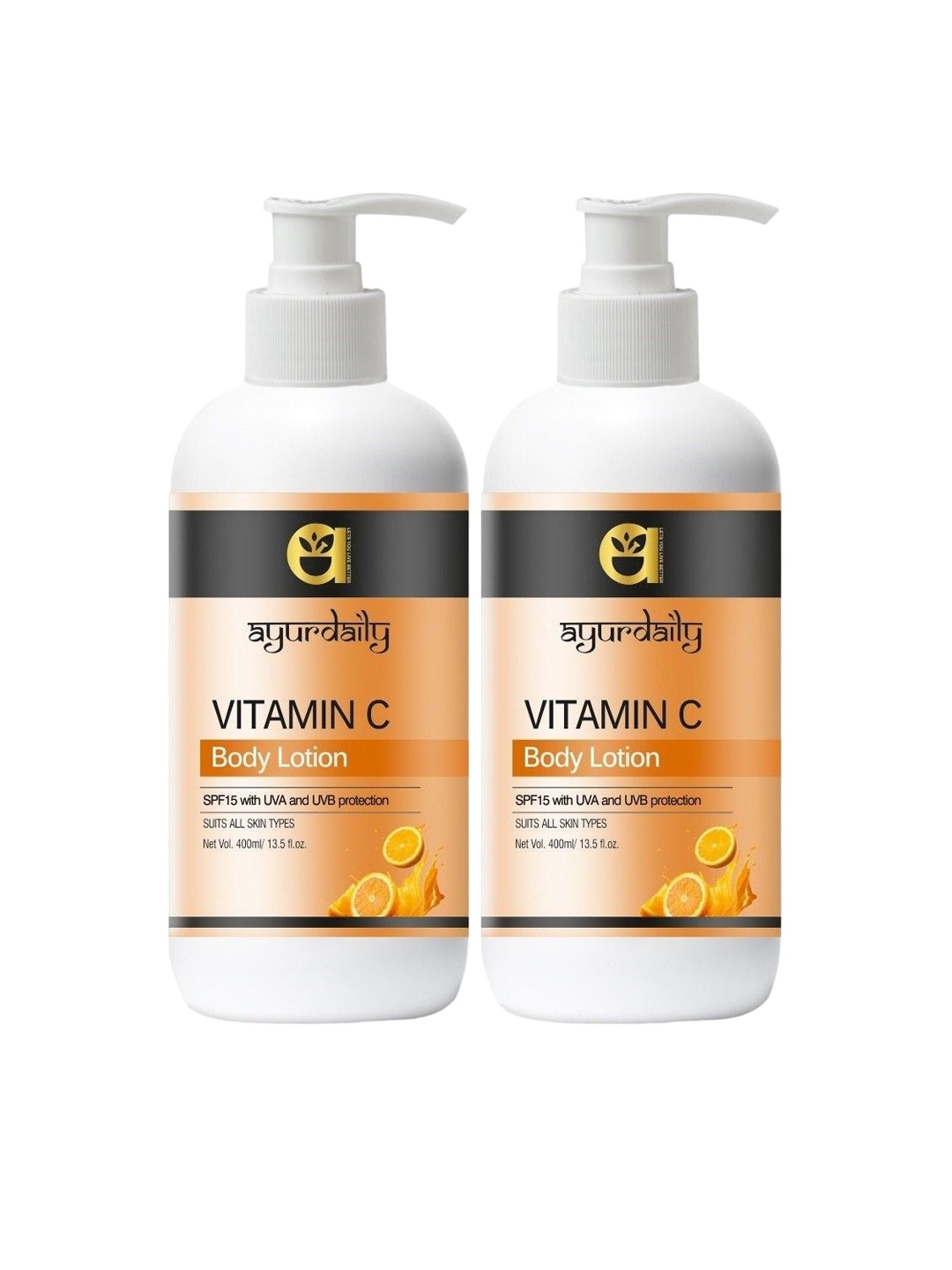 

Ayurdaily Set Of 2 Vitamin C Moisturizing Body Lotion- 400 ml Each, White