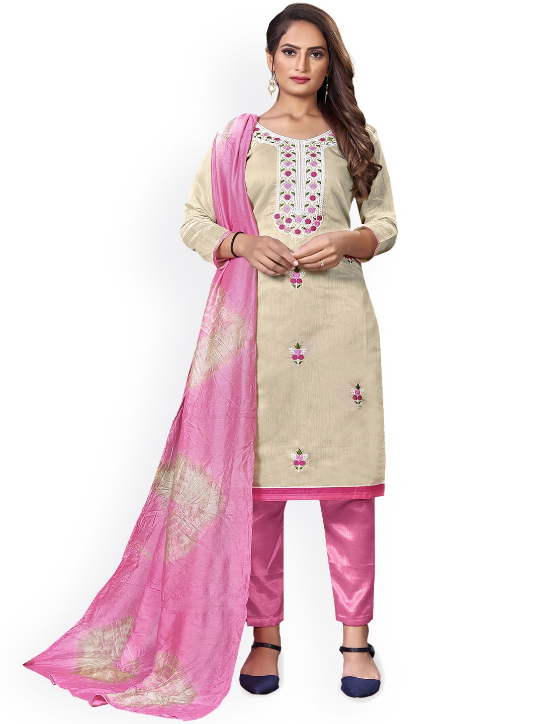 

Maroosh Embroidered Unstitched Dress Material, Off white