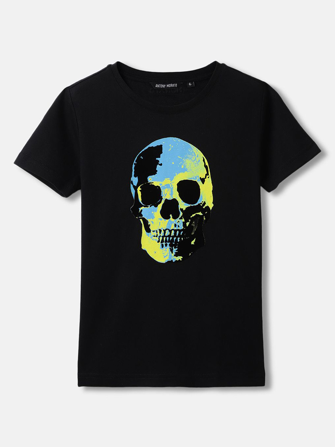 

Antony Morato Boys Graphic Printed Round Neck Cotton T-shirt, Black