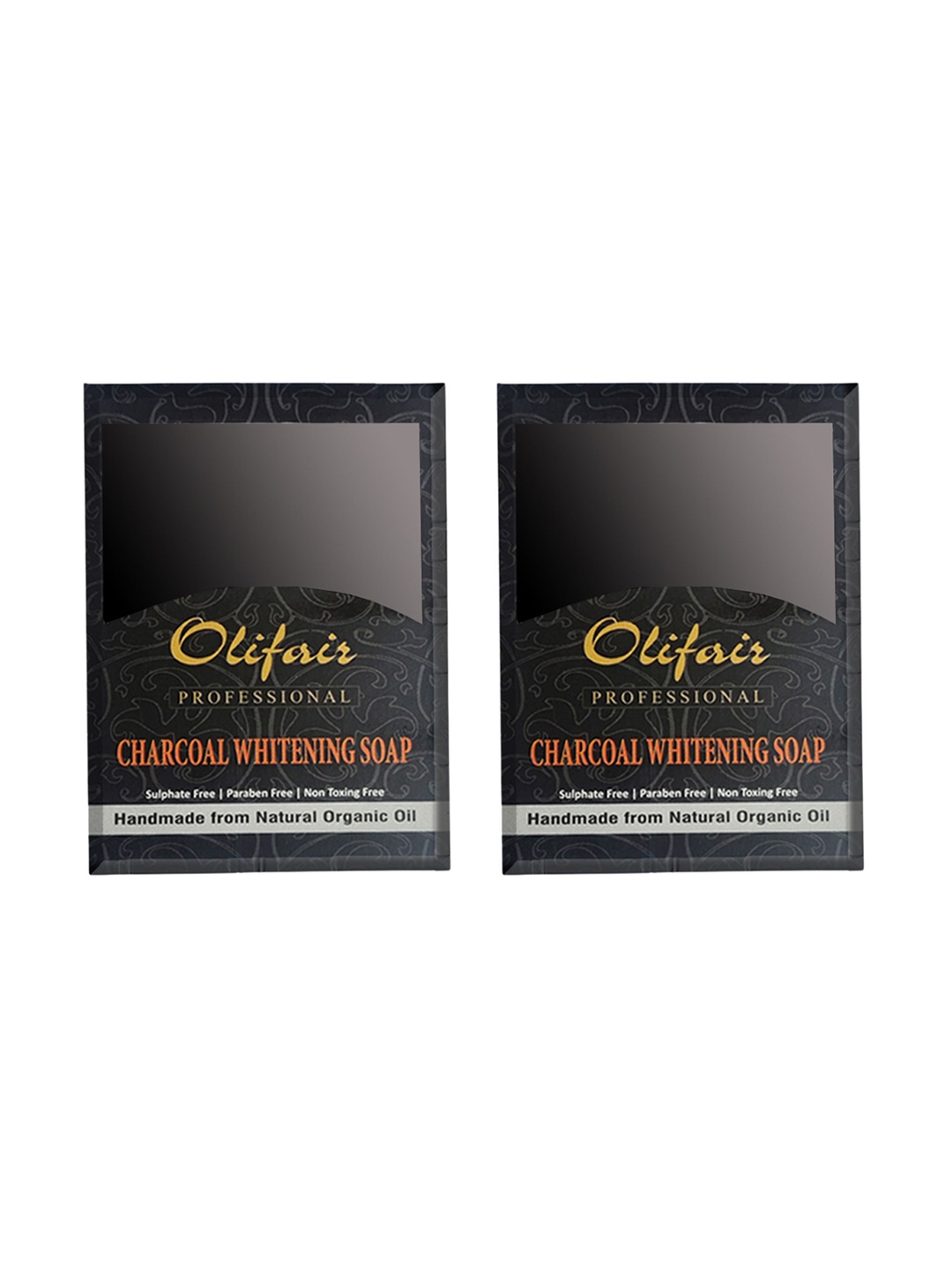 

Olifair Set Of 2 Charcoal Whitening SoapWith Vitamin B3 - 120 g Each, Black