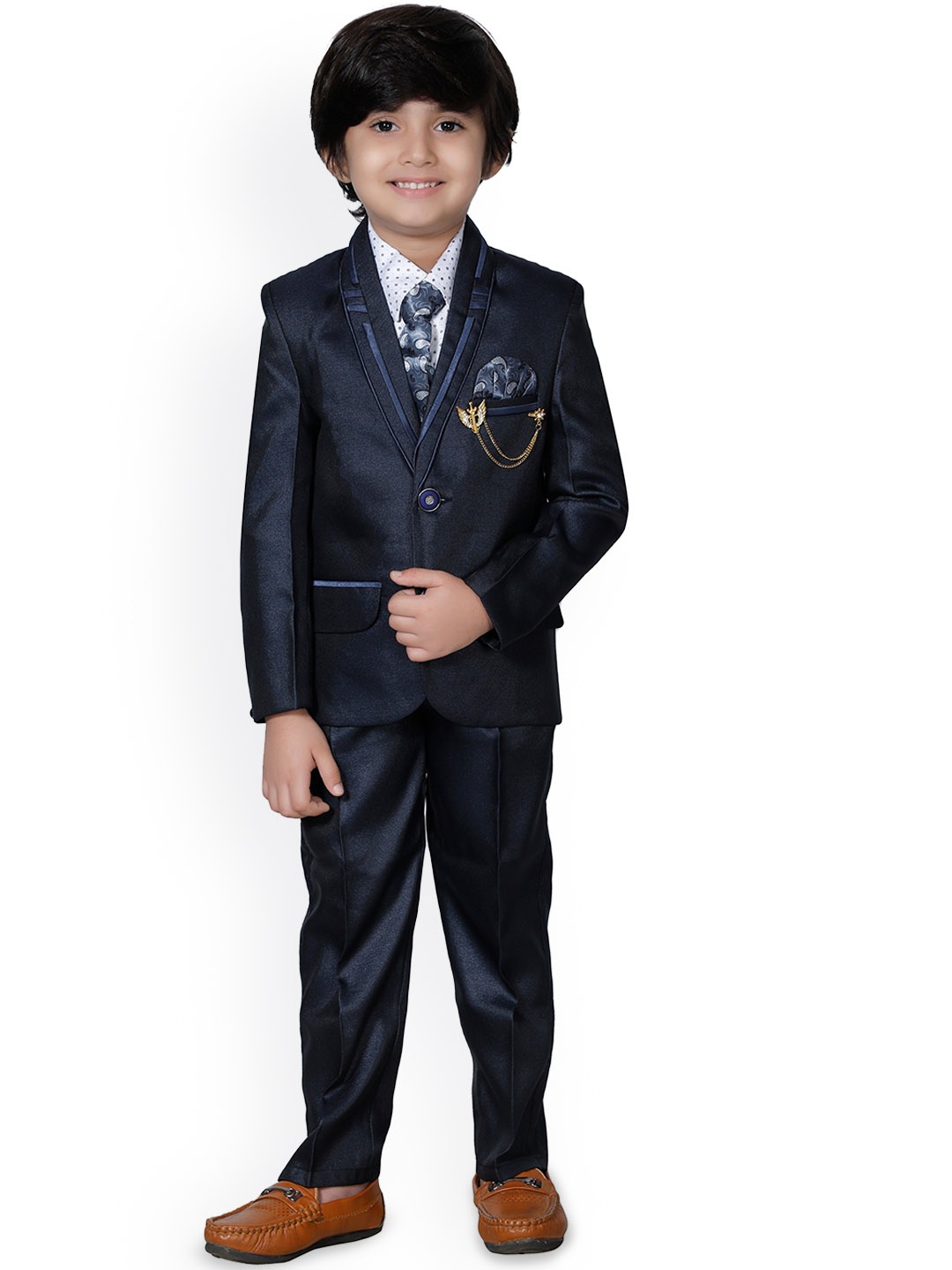 

BAESD Boys Single-Breasted Four Piece Suits, Blue