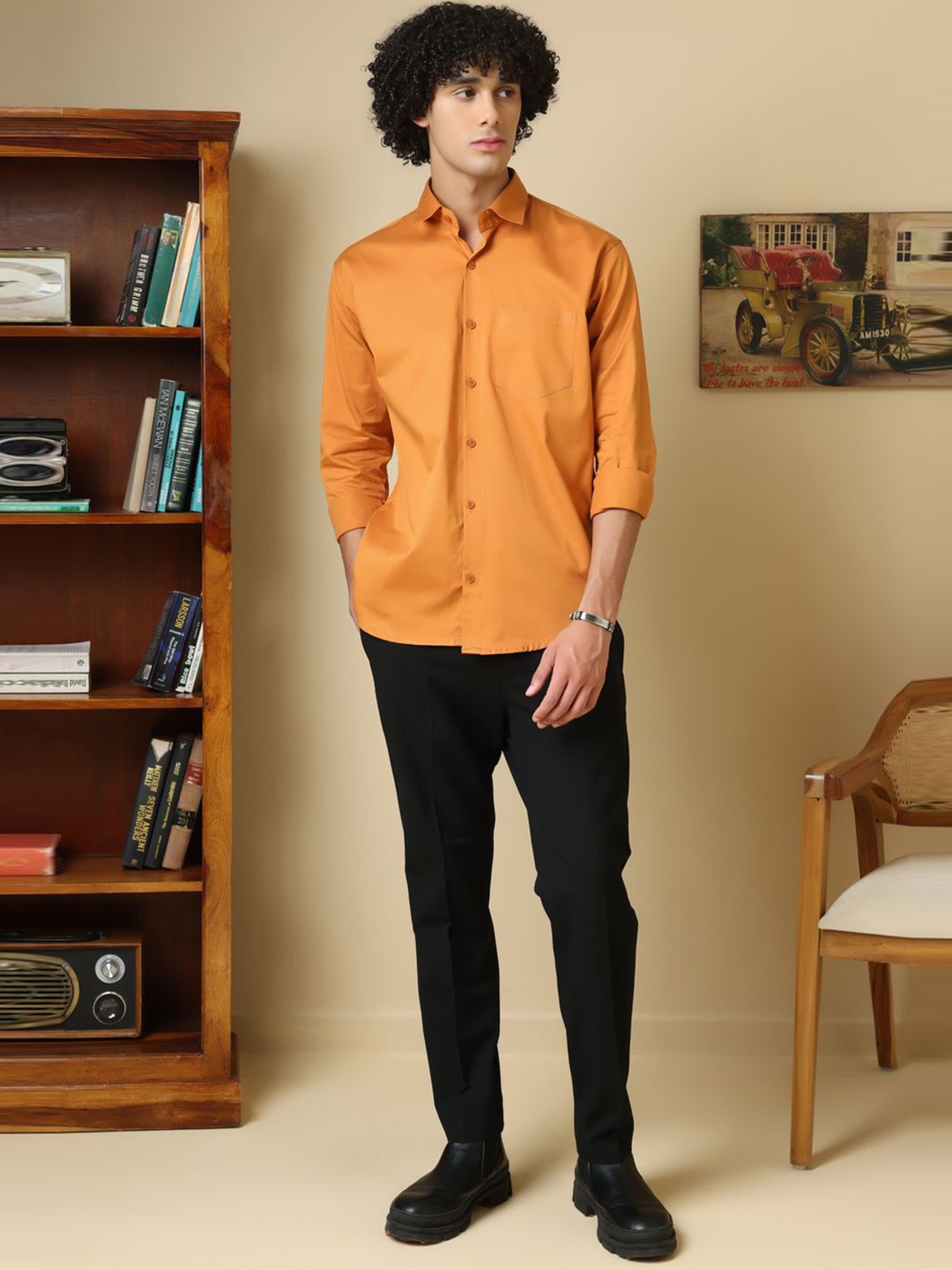 

DIOGO LOUIS Men Formal Solid Shirt, Orange
