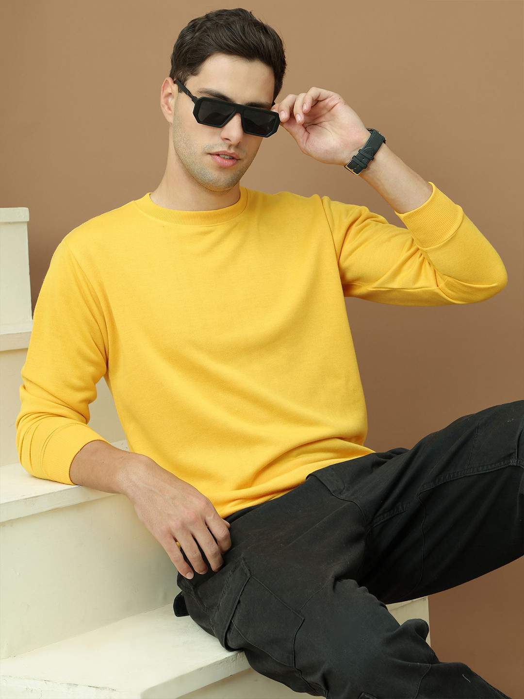 

MACK JONNEY Men Pullover Sweatshirt, Yellow