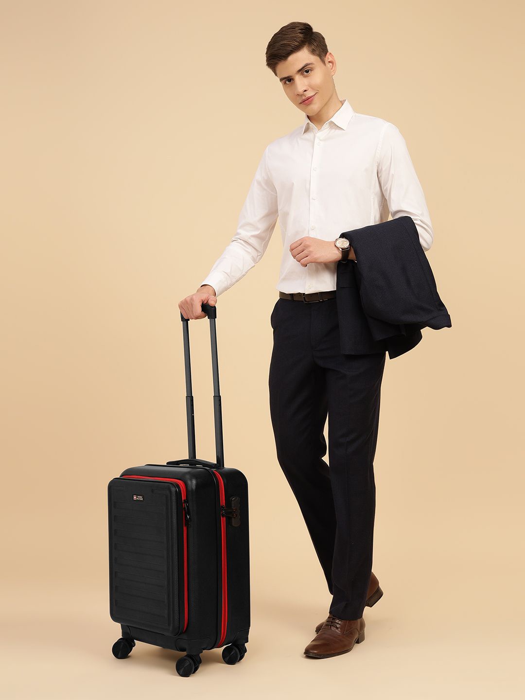 

SWISS MILITARY Hard Sided Cabin Trolley Bag, Black