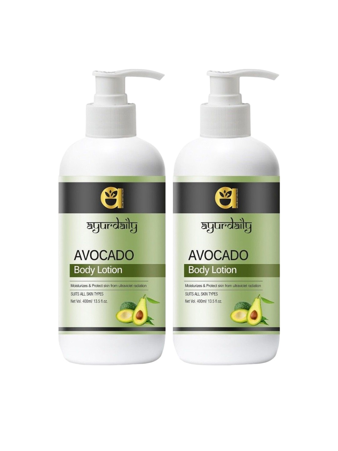 

Ayurdaily Set Of 2 Avocado Body Moisturizing Lotion - 400 ml Each, White