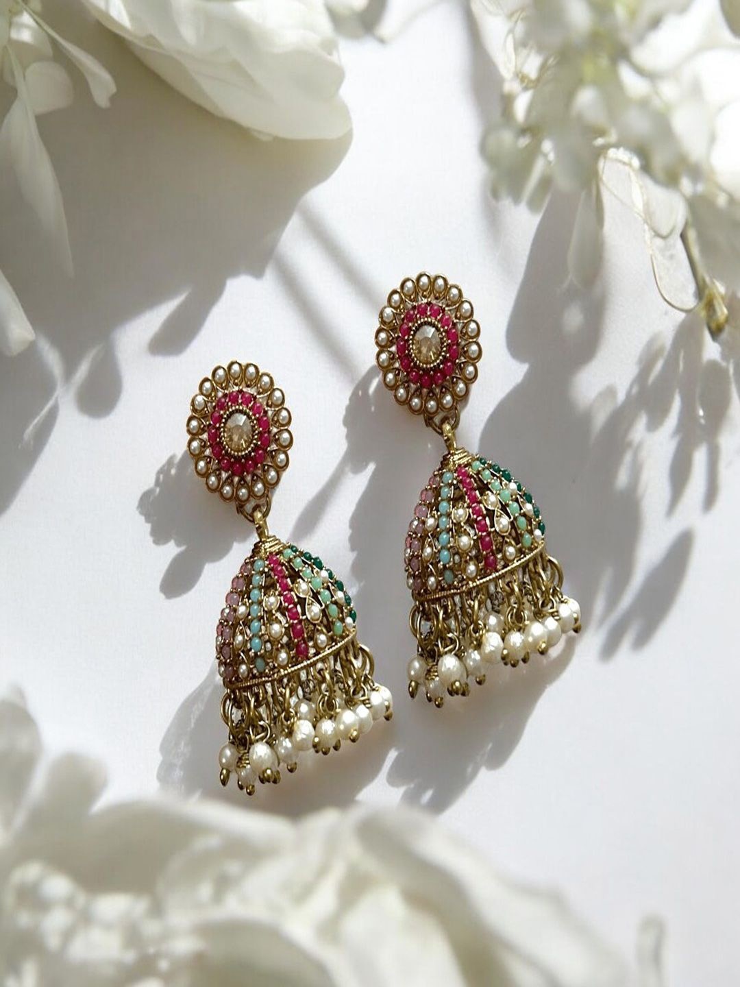 

AccessHer Contemporary Jhumkas Earrings, Multi