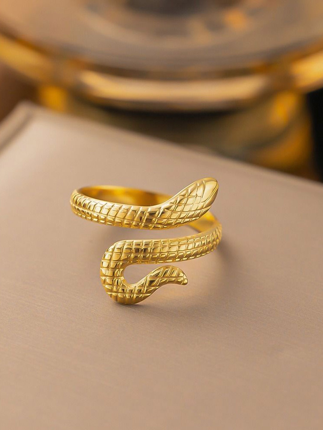 

MYKI Stainless Steel Gold-Plated Finger Ring
