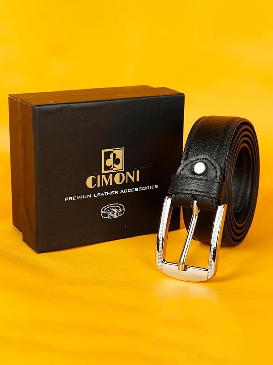 

CIMONI Men Vegan Leather Formal Belt, Black
