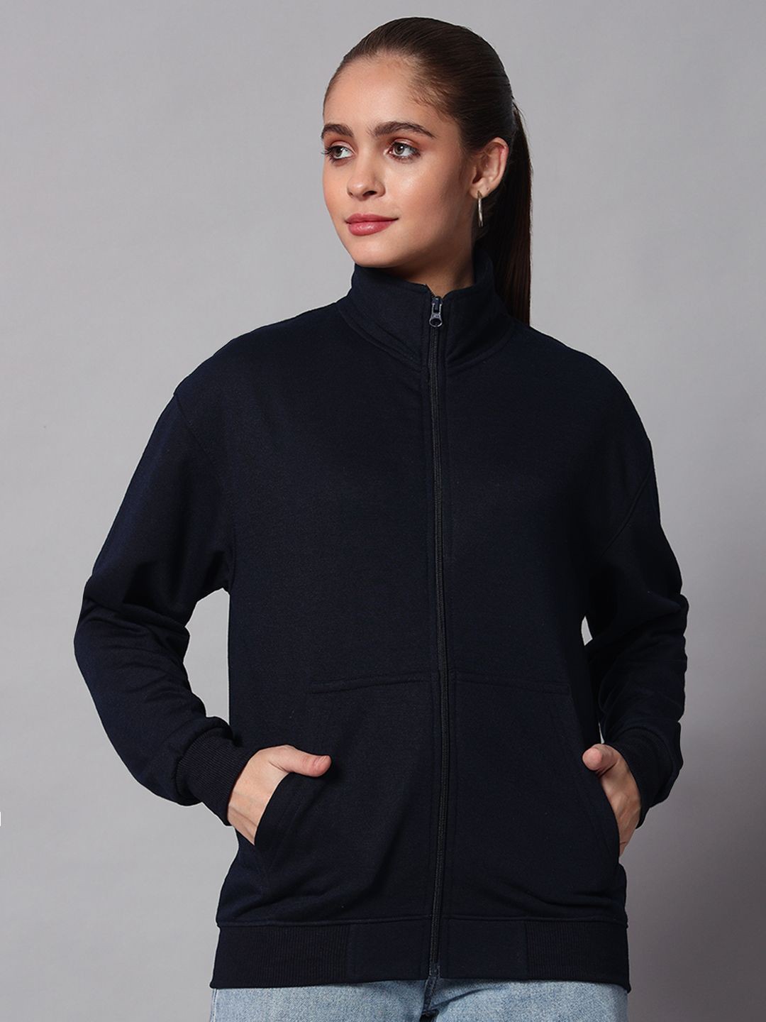 

Obaan Women Long Sleeves Sweatshirt, Navy blue