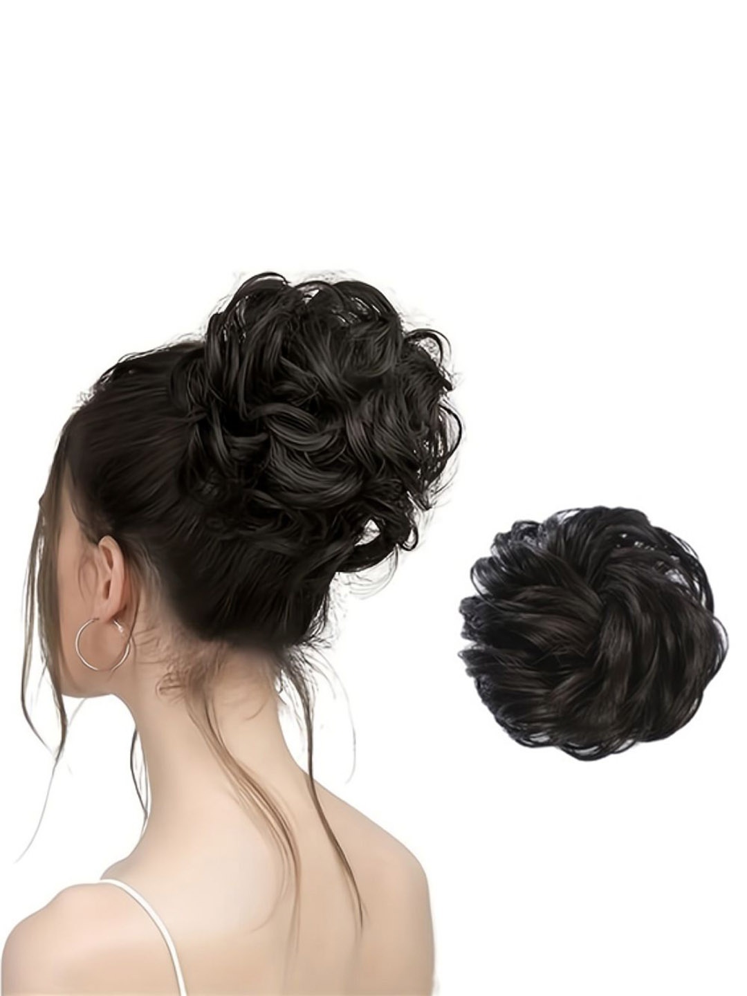 

D-Divine Clip-In Bun Wavy Hair Extension - Black
