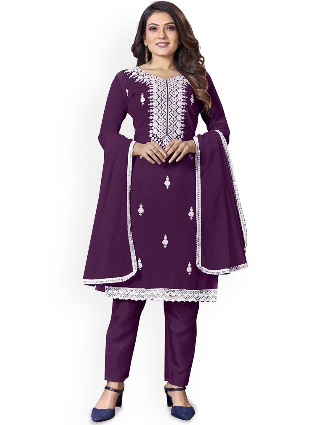

Maroosh Embroidered Unstitched Dress Material, Purple