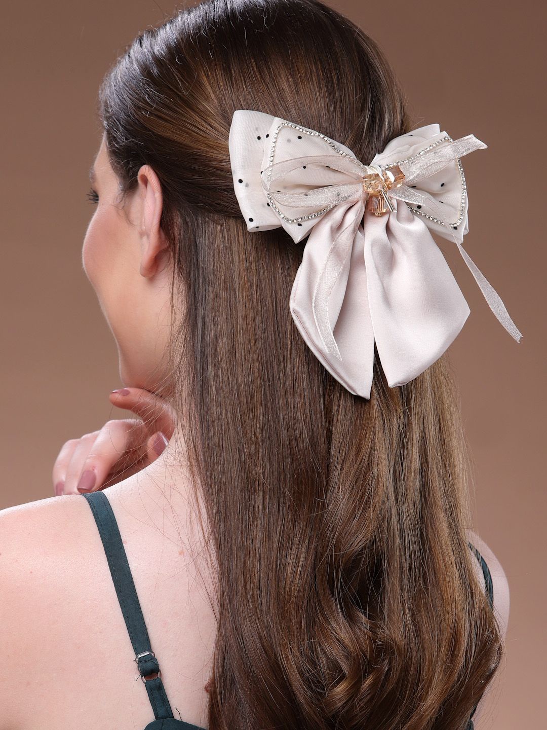 

PANASH Women Embellished French Barrette, Cream