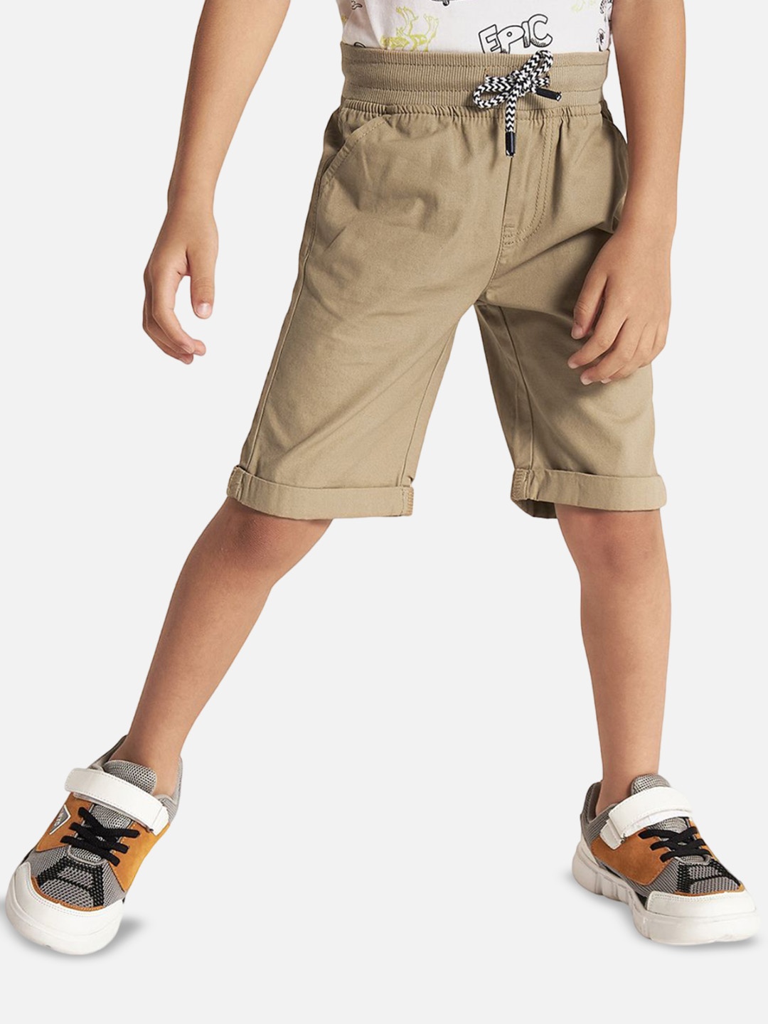 

Juniors by Babyshop Boys Cotton Mid-Rise Regular Fit Knee Length Shorts, Brown