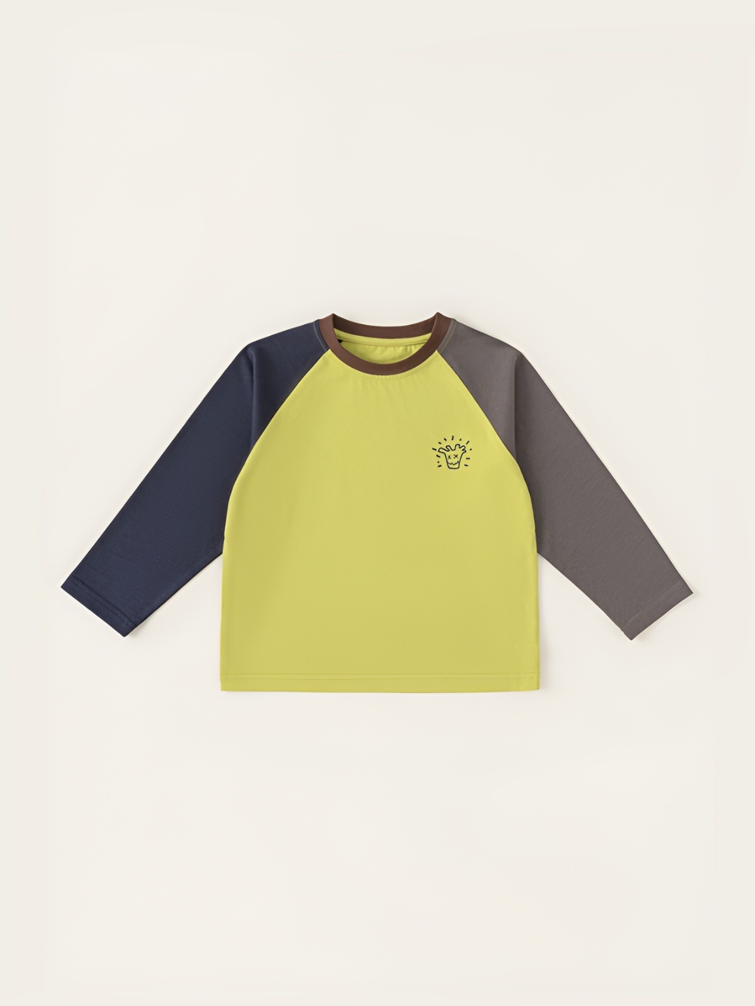 

LULU & SKY Boys Colourblocked Round Neck Cotton T-shirt, Green