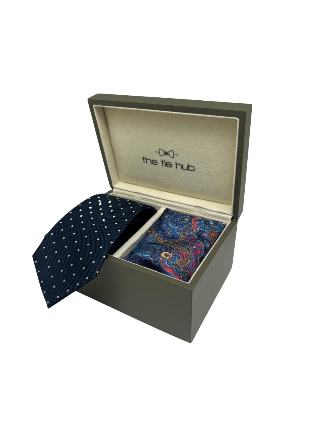 

The Tie Hub Men Accessory Gift Set of Tie & Pocket Square, Blue