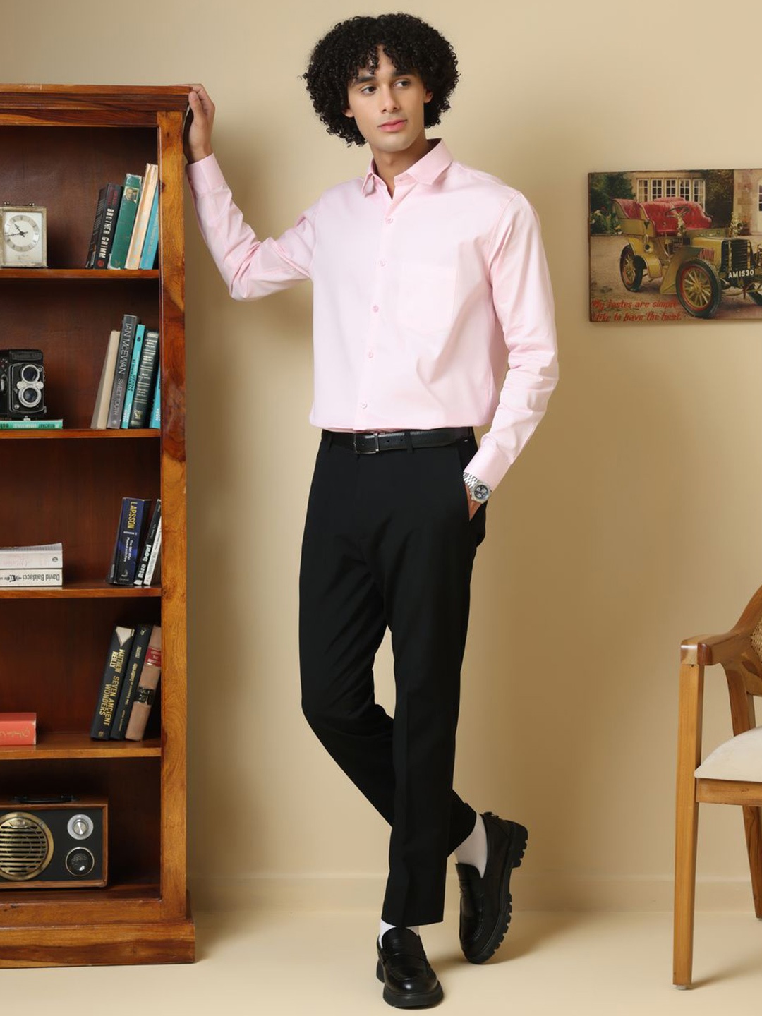 

DIOGO LOUIS Men Formal Solid Shirt, Pink