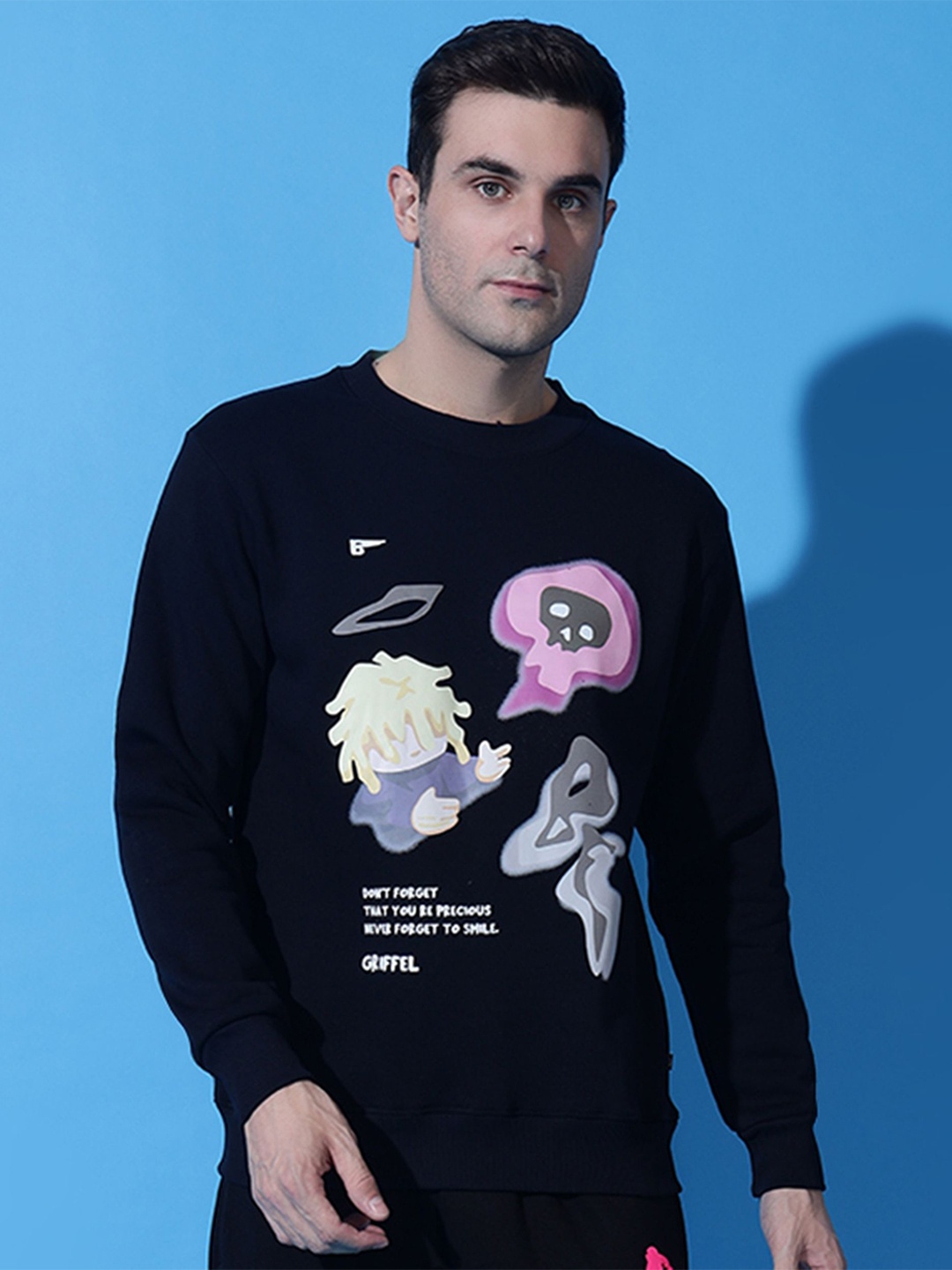 

GRIFFEL Men Printed Sweatshirt, Navy blue