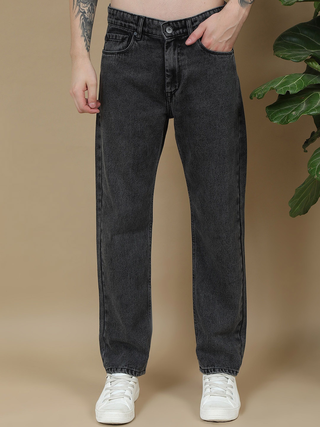 

Mast & Harbour Men Comfort Relaxed Fit Light Fade Cotton Jeans, Blue