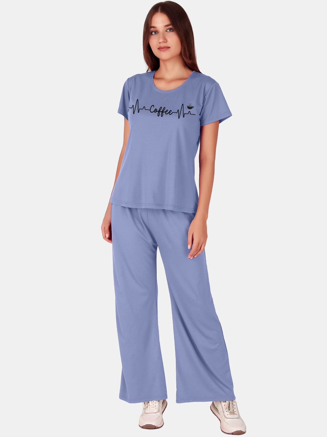 

Fasense Printed T-Shirt With Trouser Co-Ords, Blue